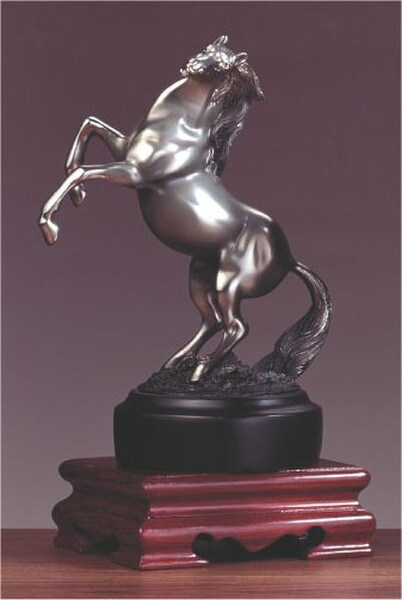 Rearing Horse Pewter finish mounted on base great for Trophies Awards